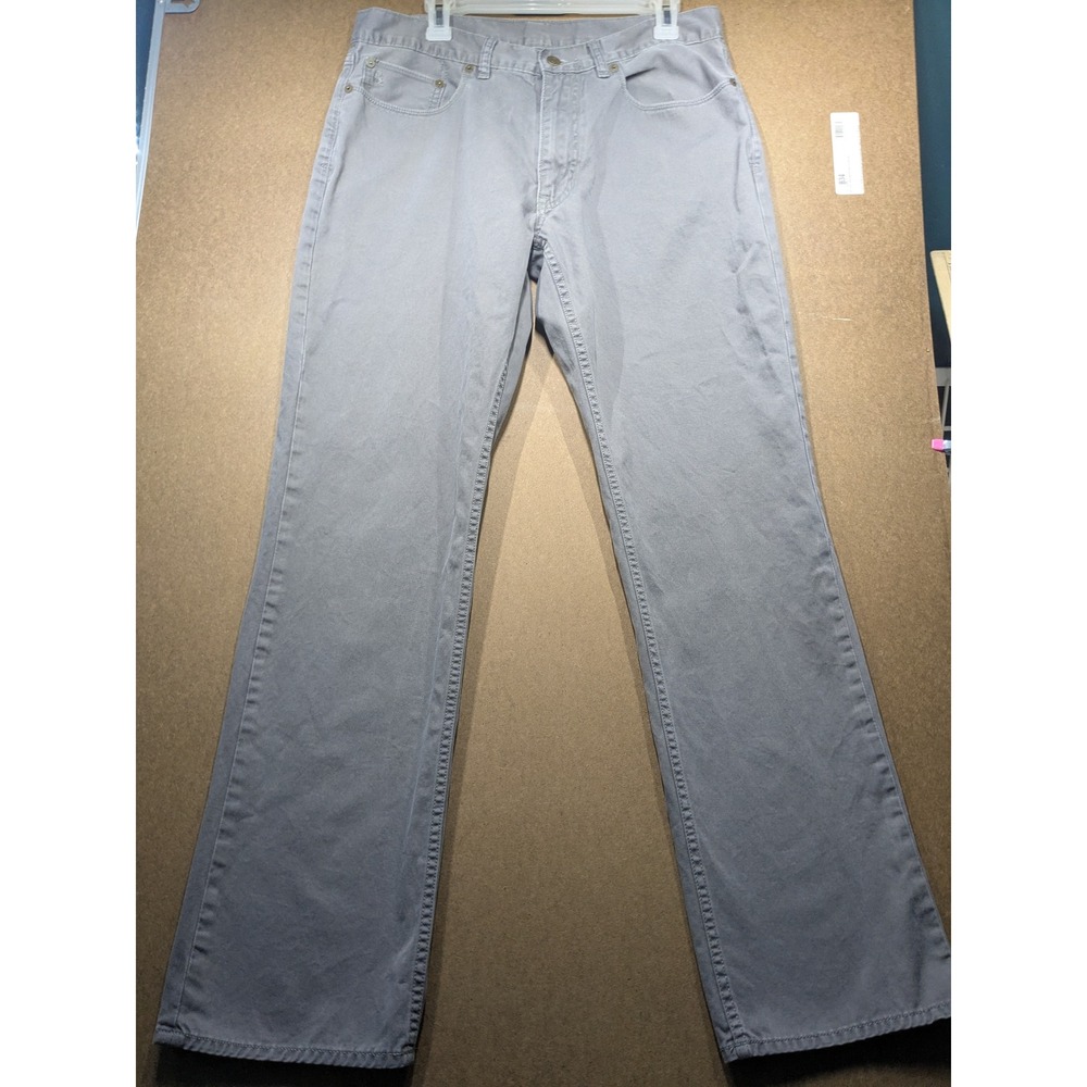 Polo Ralph Lauren Mens Authentic Dungarees Gray Cotton Straight Leg Pants 34x34
